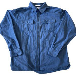 LL Bean - Heavy Weight Cotton - Blue Long Sleeve Button Down Shirt - Size XXL